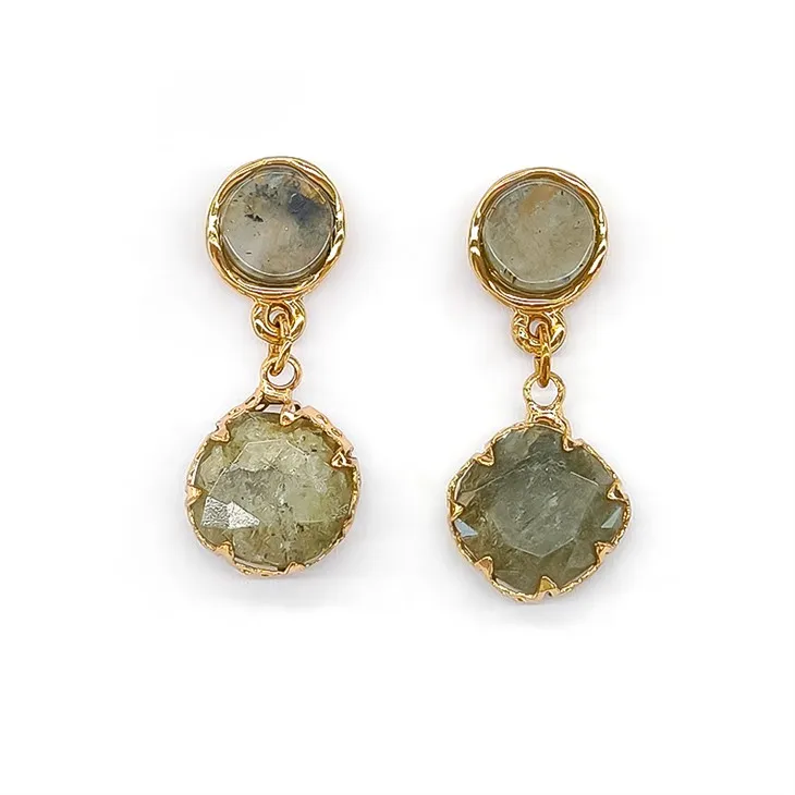 Márvány zöld csepp fülbevaló